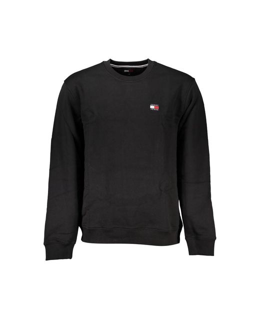 Tommy Hilfiger Black Sleek Cotton Crew Neck Sweatshirt for men