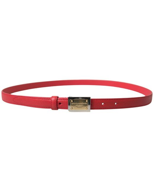 Dolce & Gabbana Red Elegant Leather Designer Belt