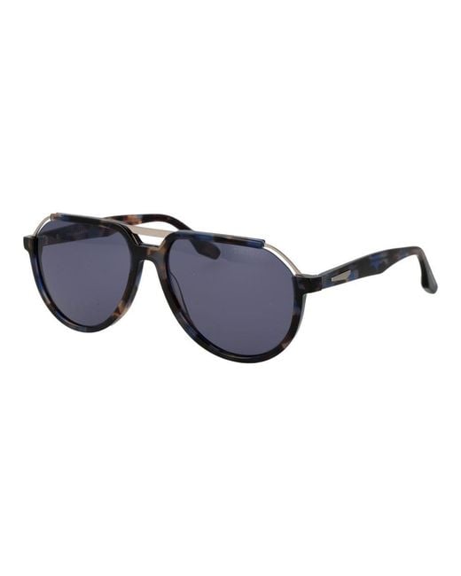 Trussardi Blue Brown Acetate & Stainless Steel Sunglasses for men