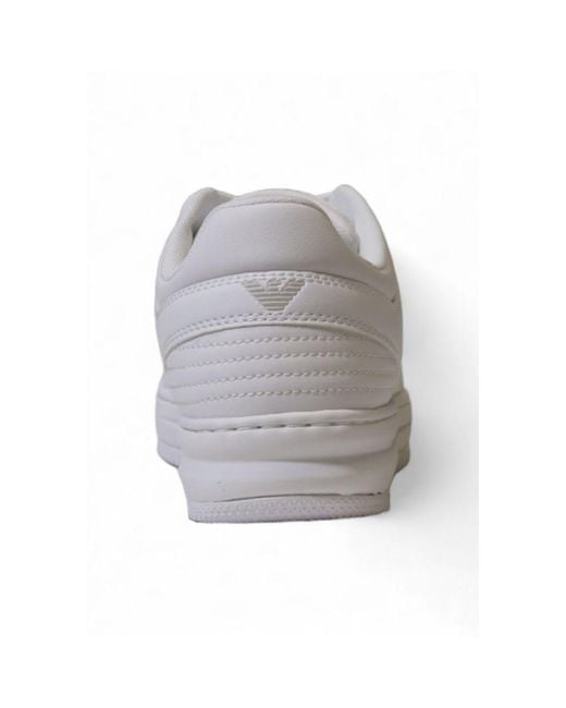 EA7 White Polyester Athletic Sneakers for men