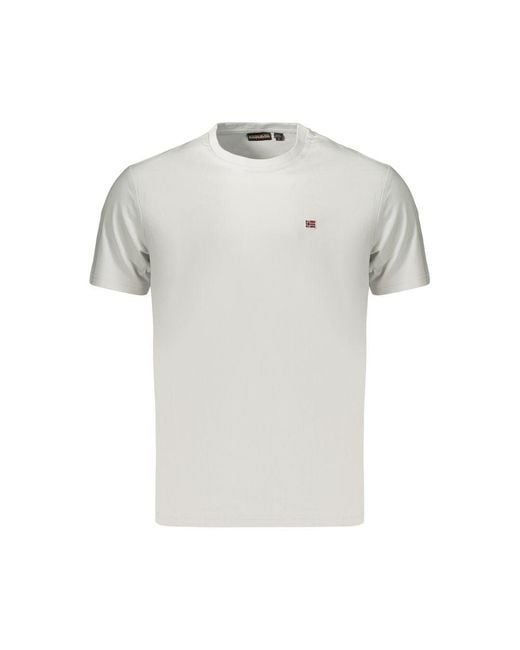 Napapijri White Gray Cotton T for men
