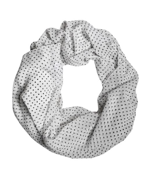 Dolce & Gabbana Gray Polka Dots Polyester Wrap Shawl Scarf