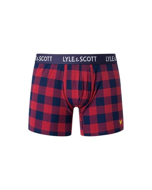Lyle & Scott Red Bordeaux Cotton Boxers for men