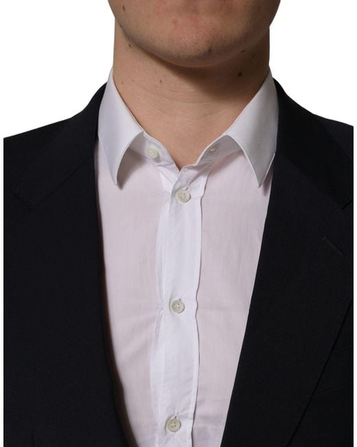 Dolce & Gabbana Dark Blue Wool Single Breasted Men Blazer Jacket for men