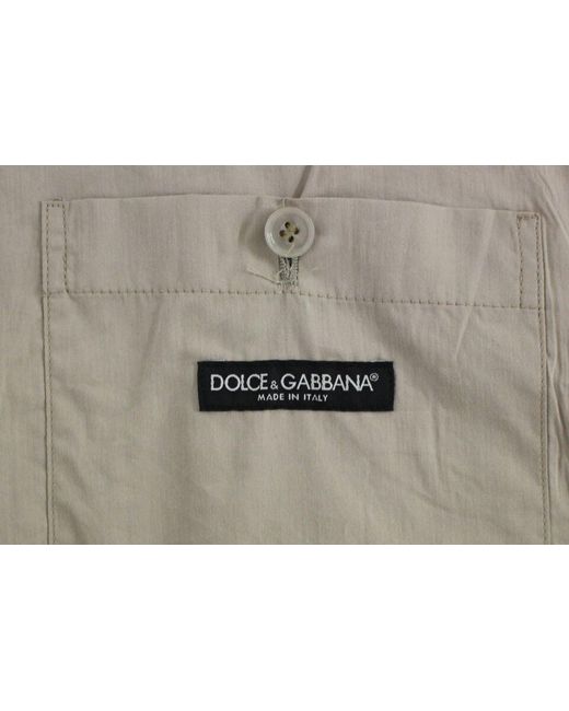 Dolce & Gabbana Black Beige Cotton Slim Fit Button Front Dress Vest for men
