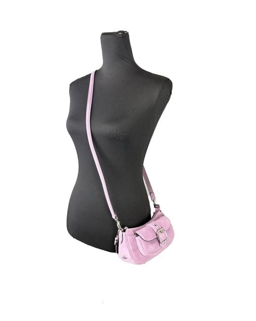 COACH Purple Mini Ashton Suede Shoulder Bag Purse