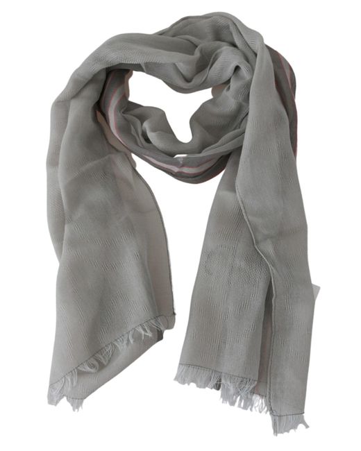 CoSTUME NATIONAL Black Fringe Neck Wrap Cotton Scarf Gray Ms1525bg for men