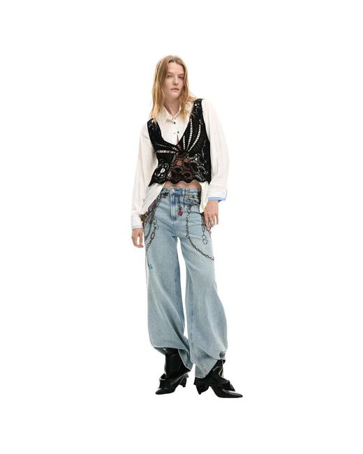Desigual Black Cotton Blouse