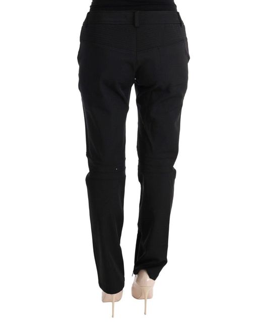 Ermanno Scervino Black Sleek Cotton Slim Fit Pants