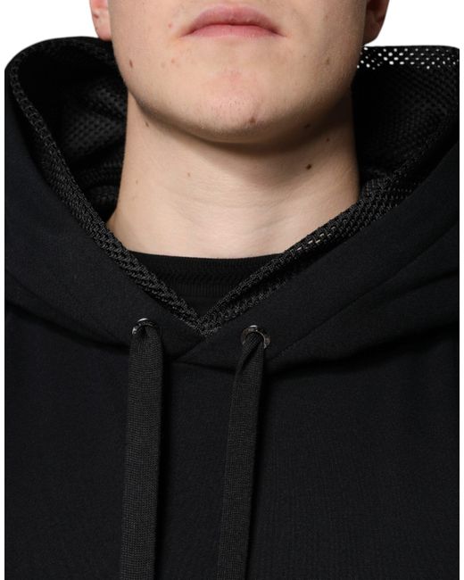 Dolce & Gabbana Black Hooded Pullover Sweatshirt Sweater for men