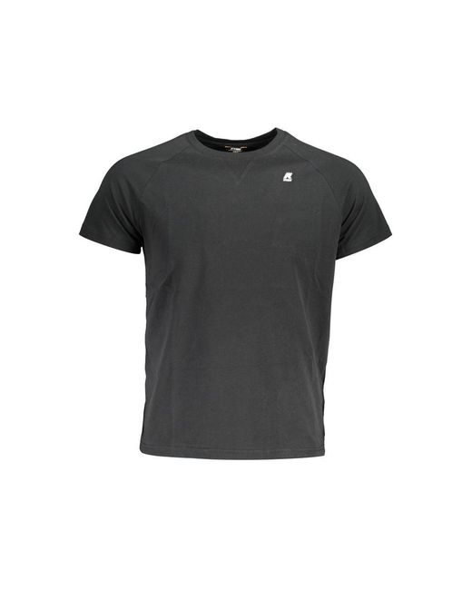 K-Way Black Cotton T-shirt for men