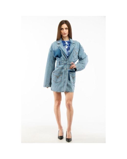 Moschino Blue Multicolor Cotton Denim Jacket