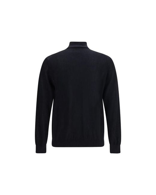 Giorgio Armani Blue Black Cashmere Sweater for men