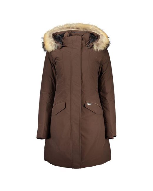 Woolrich Brown Cotton Jackets & Coat