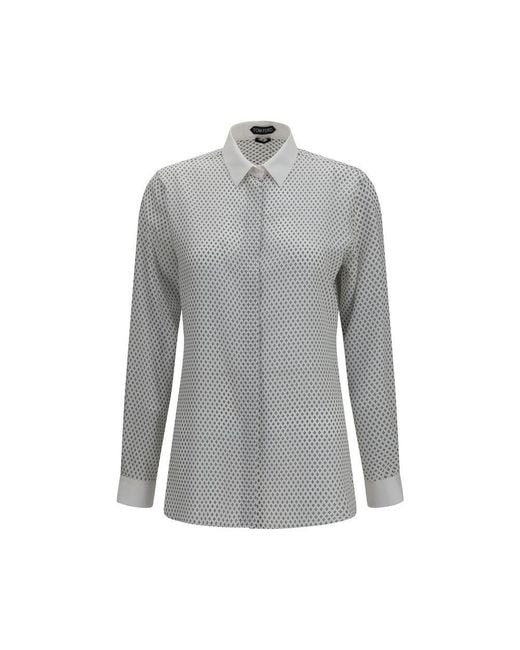 Tom Ford Gray Multicolor Silk Pattern Shirt