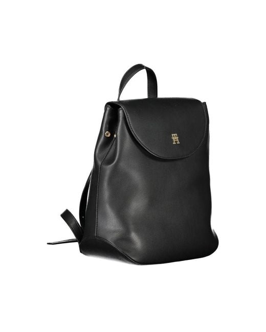 Tommy Hilfiger Black Elegant Backpack With Adjustable Straps