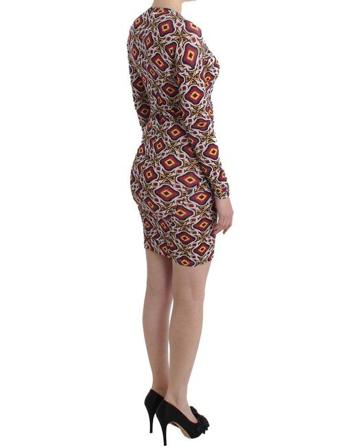 Gianfranco Ferré Multicolor Longsleeved Viscose Shift Dress