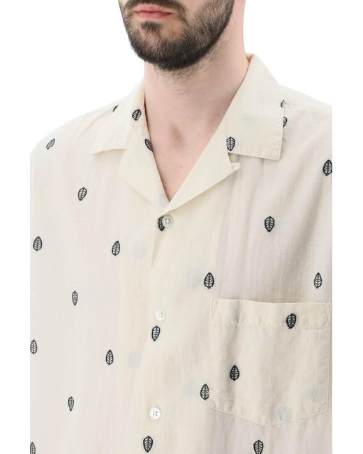 Portuguese Flannel White Leaf Shirt for men