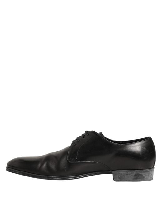 Dolce & Gabbana Dress Black Leather Lace Up Derby Shoes for men