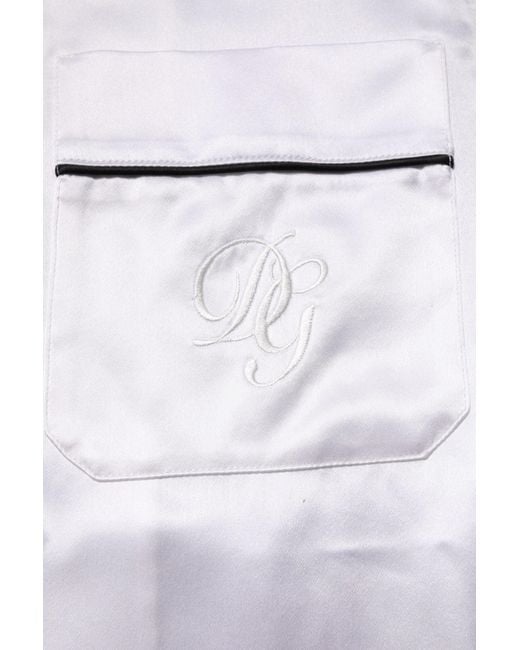 Dolce & Gabbana White Satin Silk Pajama Set Sleepwear for men