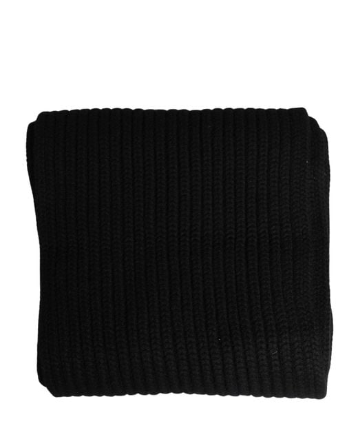 Dolce & Gabbana Black Cashmere Knitted Neck Warmer Scarf for men