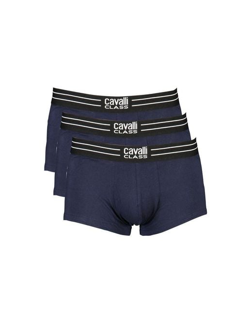 Roberto Cavalli Blue Cotton Underwear for men