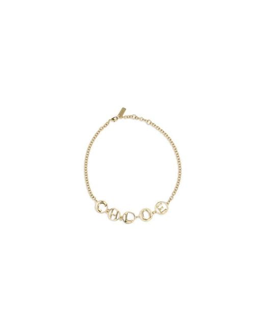 Chloé Metallic Gold Brass Necklace