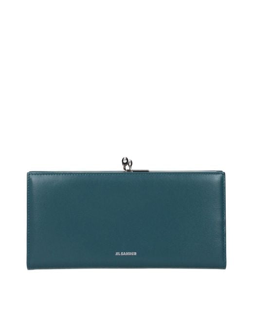 Jil Sander Blue Leather Wallet