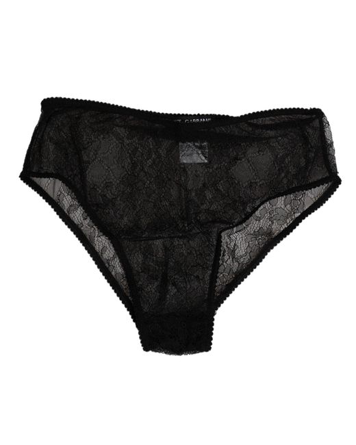 Dolce & Gabbana Black Nylon Stretch High Waist Panty Underwear