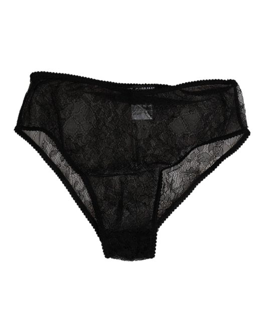 Dolce & Gabbana Black Nylon Stretch High Waist Panty Underwear