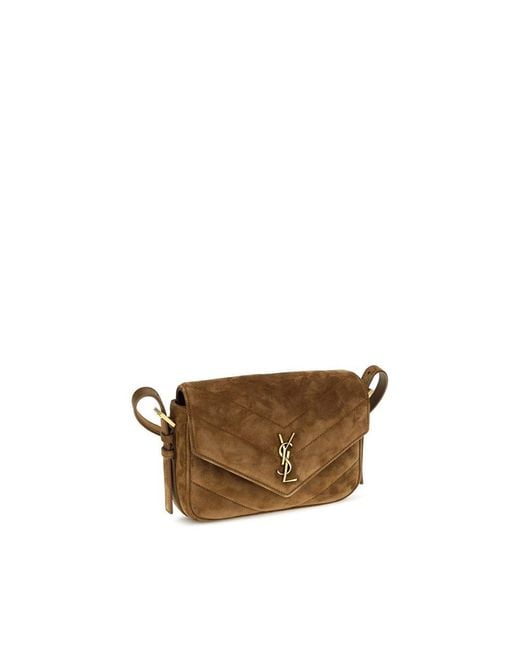 Saint Laurent Brown Suede Leather Shoulder Bag