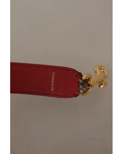 Dolce & Gabbana Red Elegant Python Leather Shoulder Strap