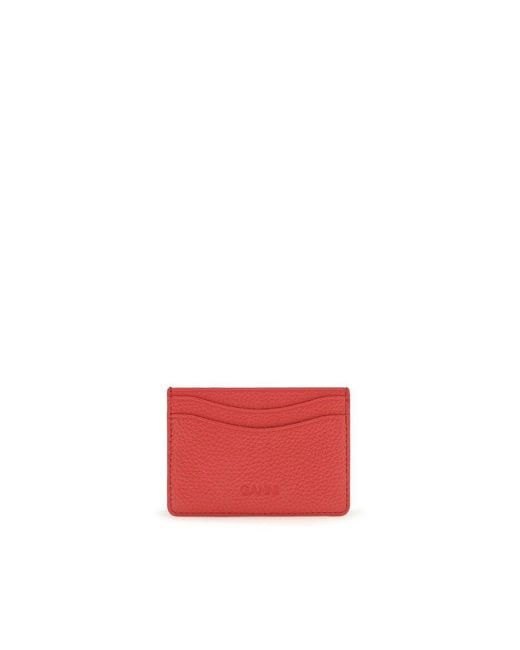 Ganni Red Multicolor Recycled Polyester Wallet