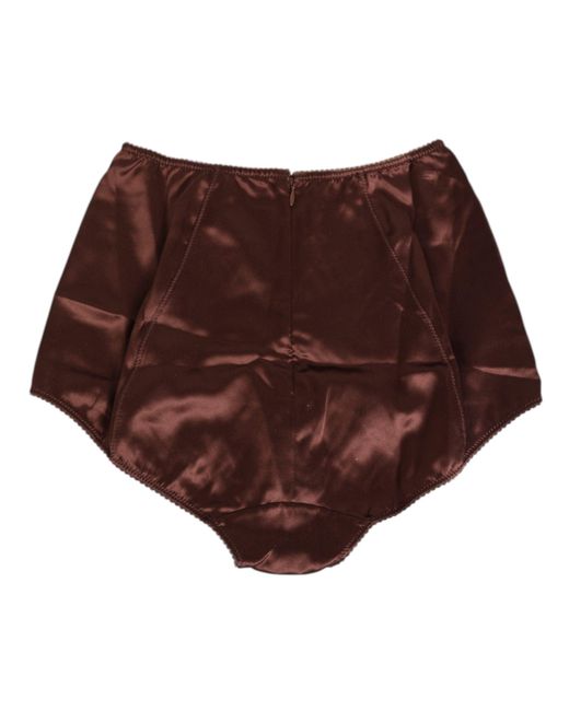 Dolce & Gabbana Brown Silk Stretch High Waist Girdle Underwear
