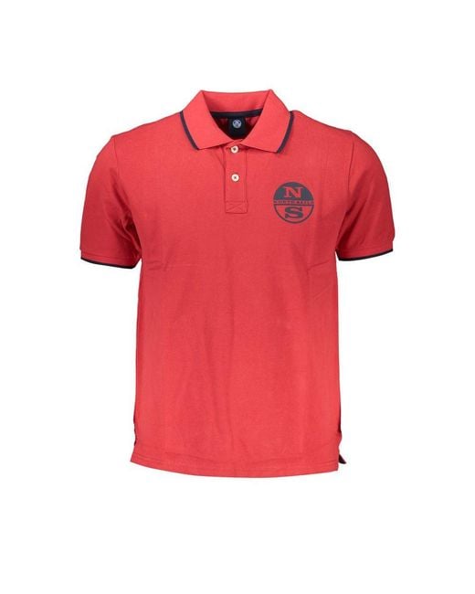 North Sails Red Cotton Polo Shirt for men