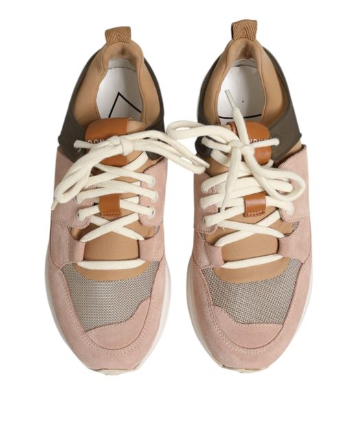 Dondup Brown Multicolor Suede Low Top Sneakers Shoes