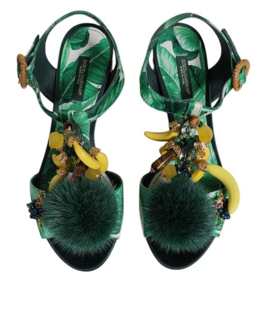 Dolce & Gabbana Green High Heel Sandals