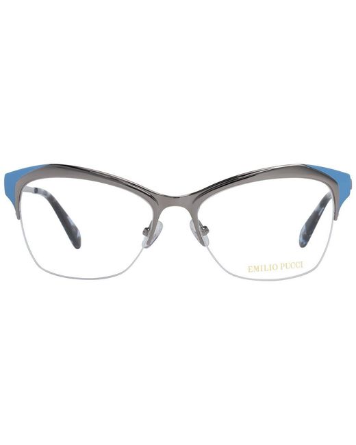 Emilio Pucci Metallic Silver Metal Glasses (frames)