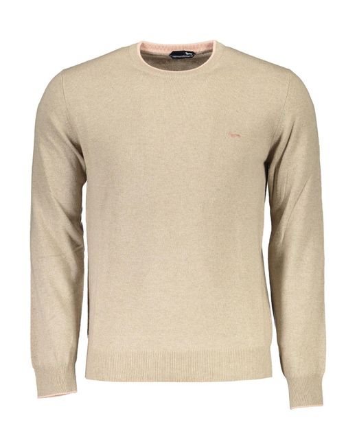 Harmont & Blaine Natural Elegant Crew Neck Sweater With Embroidery for men