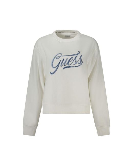 Guess Gray White Cotton Sweater