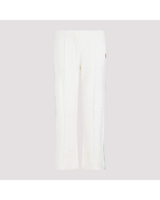 Casablancabrand White Towelling Track Organic Cotton Pants for men