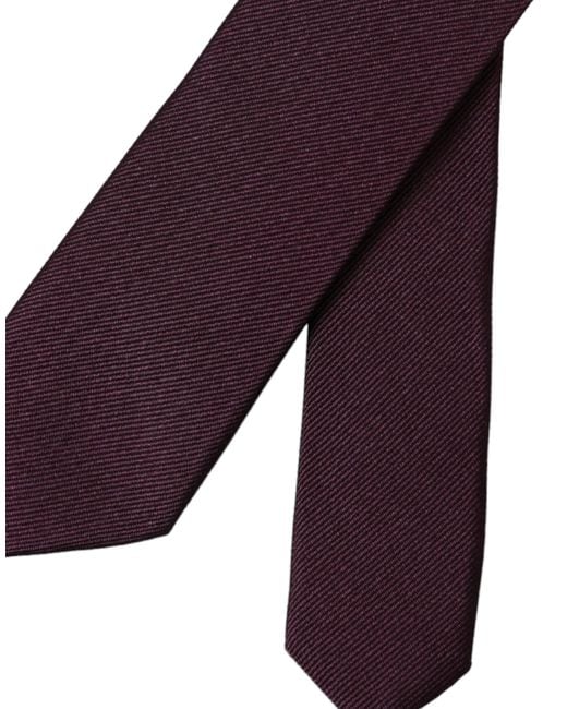 Dolce & Gabbana Purple Solid 100% Silk Adjustable Tie for men