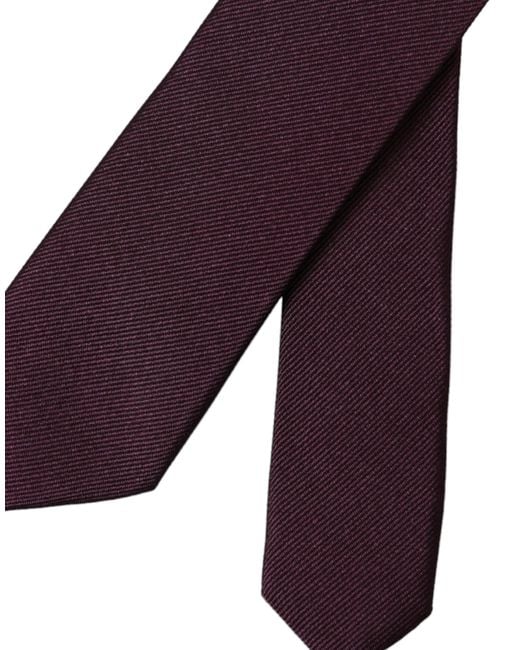 Dolce & Gabbana Purple Solid 100% Silk Adjustable Tie for men