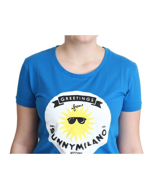Moschino Blue Sunny Milano Graphic Tee