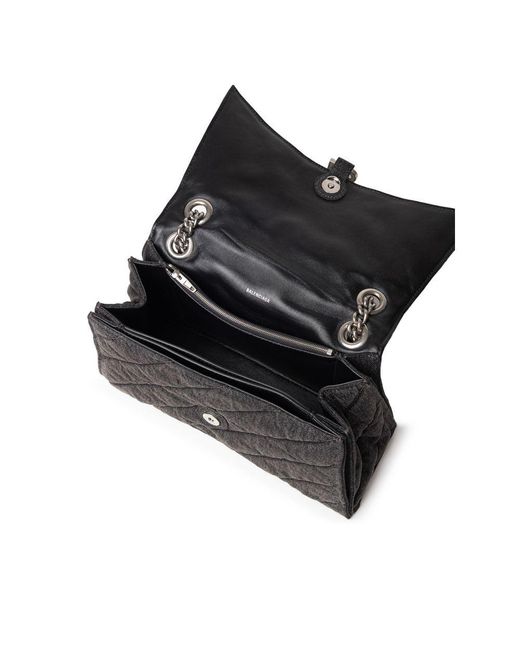 Balenciaga Black Fabric And Leather T