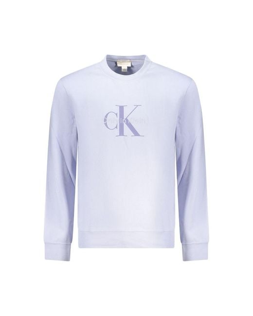 Calvin Klein Blue Viola Cotton Mens Sweatshirt for men
