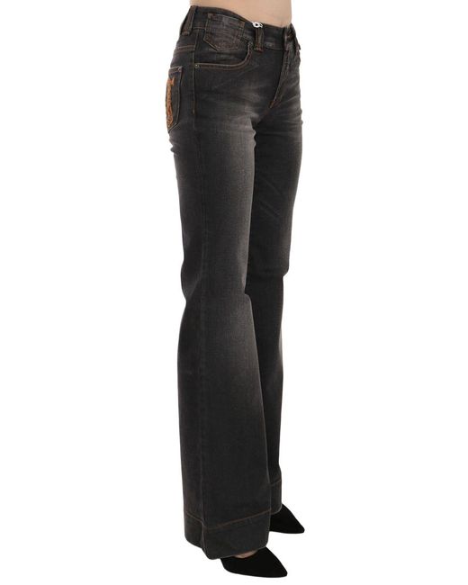 John Galliano Black Svelte Mid Waist Flared Denim