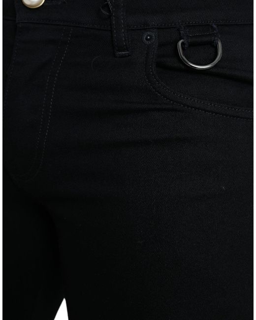 Dolce & Gabbana Black Cotton Stretch Skinny Denim Jeans for men
