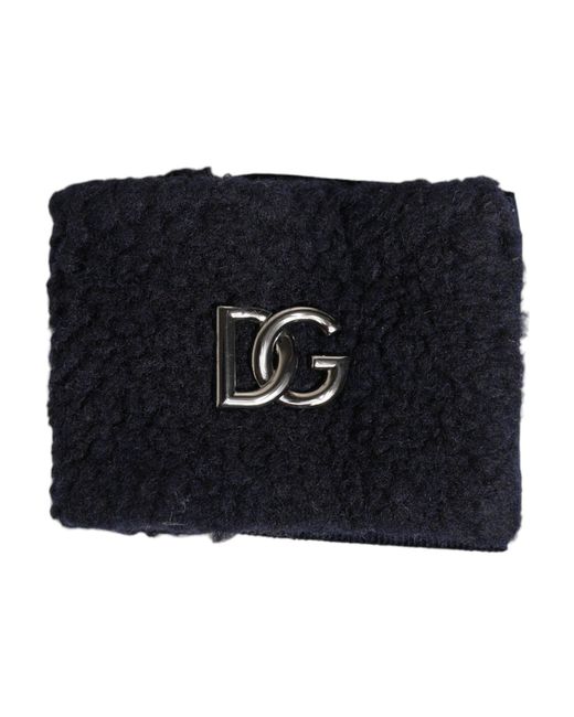 Dolce & Gabbana Black Polyester Logo Plaque Wristband for men