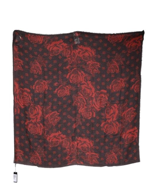 Dolce & Gabbana Pink Floral Modal Wrap Shawl Scarf